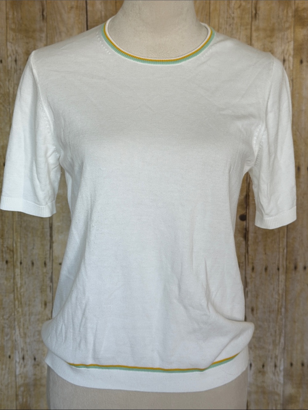 JW ANDERSON for Uniqlo White Short-Sleeve Knit Tee size Medium EUC